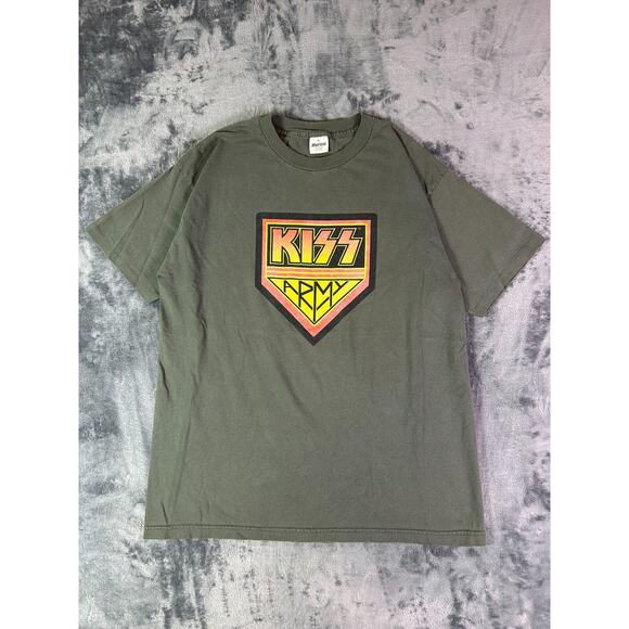 VTG KISS Army Band T-Shirt XL 1996 Tour Merch Rock Tee Black Murina Double-Sided - Picture 1 of 9